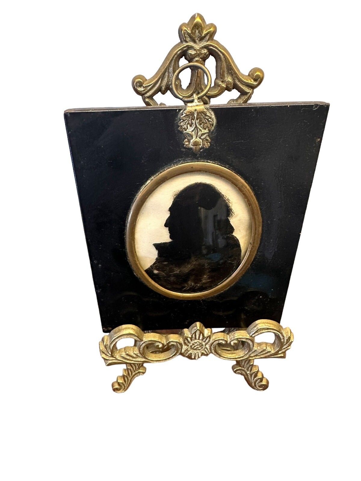 Antique 19th Century Silhouette Portrait Of A Gentleman In Ebonised Frame photo furniture