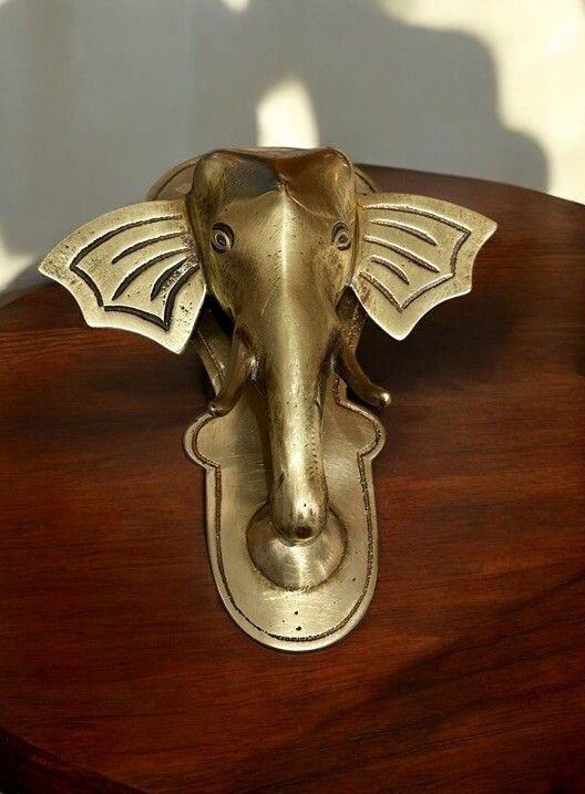 Antique Brass Elephant Door Tapper