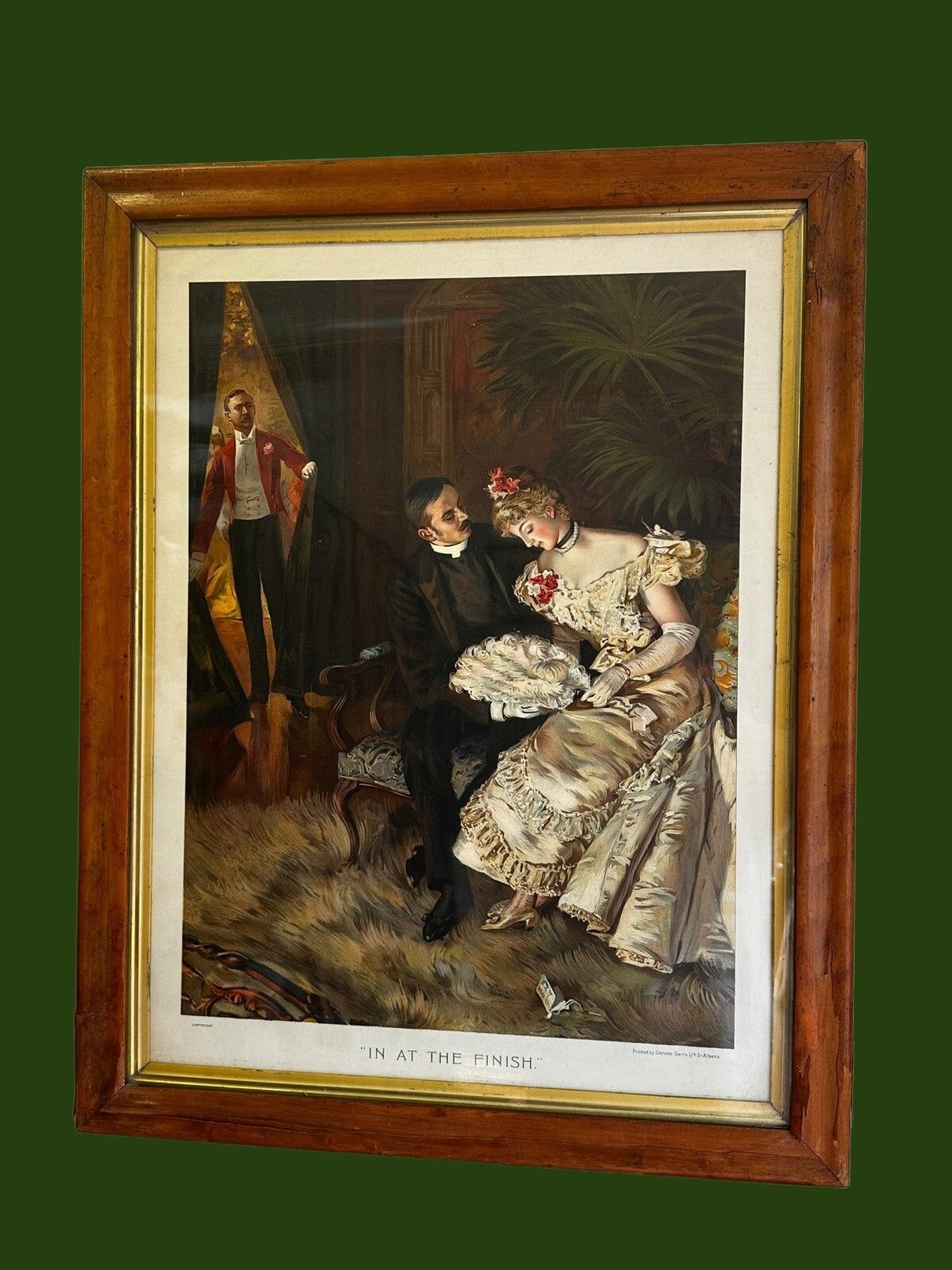 Antique Lithograph “In At The Finish” Orford Smith Ltd. 64 Cm X 50 Cm photo furniture