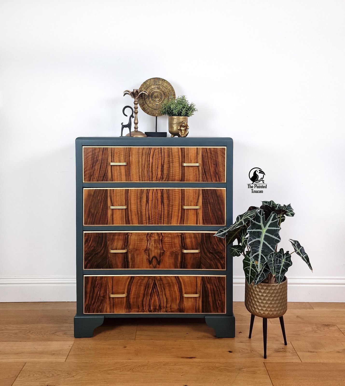 Art Deco Chest Of Drawers With Walnut Veneer