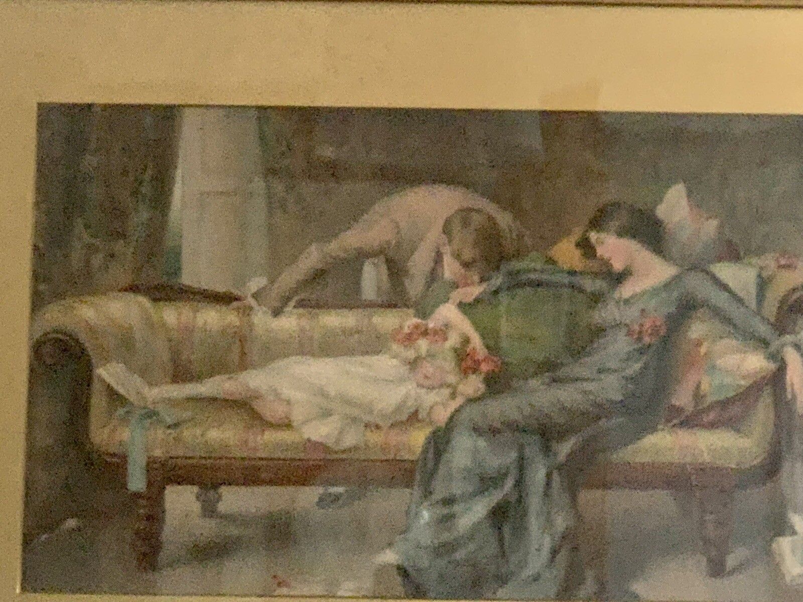 Latge Original Print By M Goodman 1904 Original Franed And Glazed photo for sale