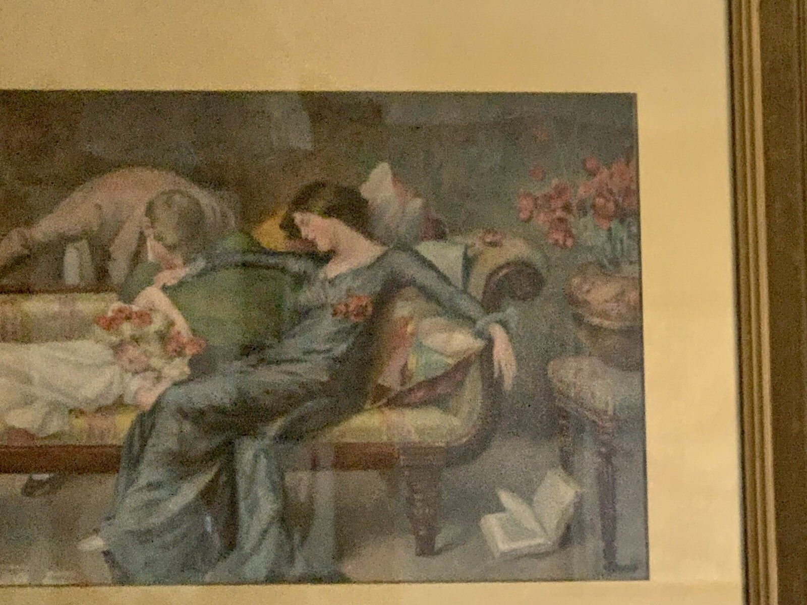 Latge Original Print By M Goodman 1904 Original Franed And Glazed photo Art