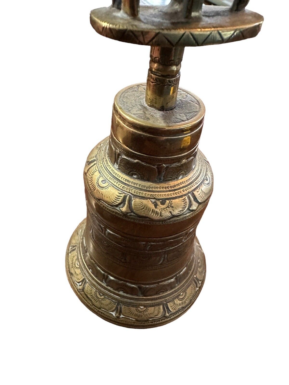 Antique Balinese Brass Temple Bell With A Elephant , C. 1920 40 photo 165.0