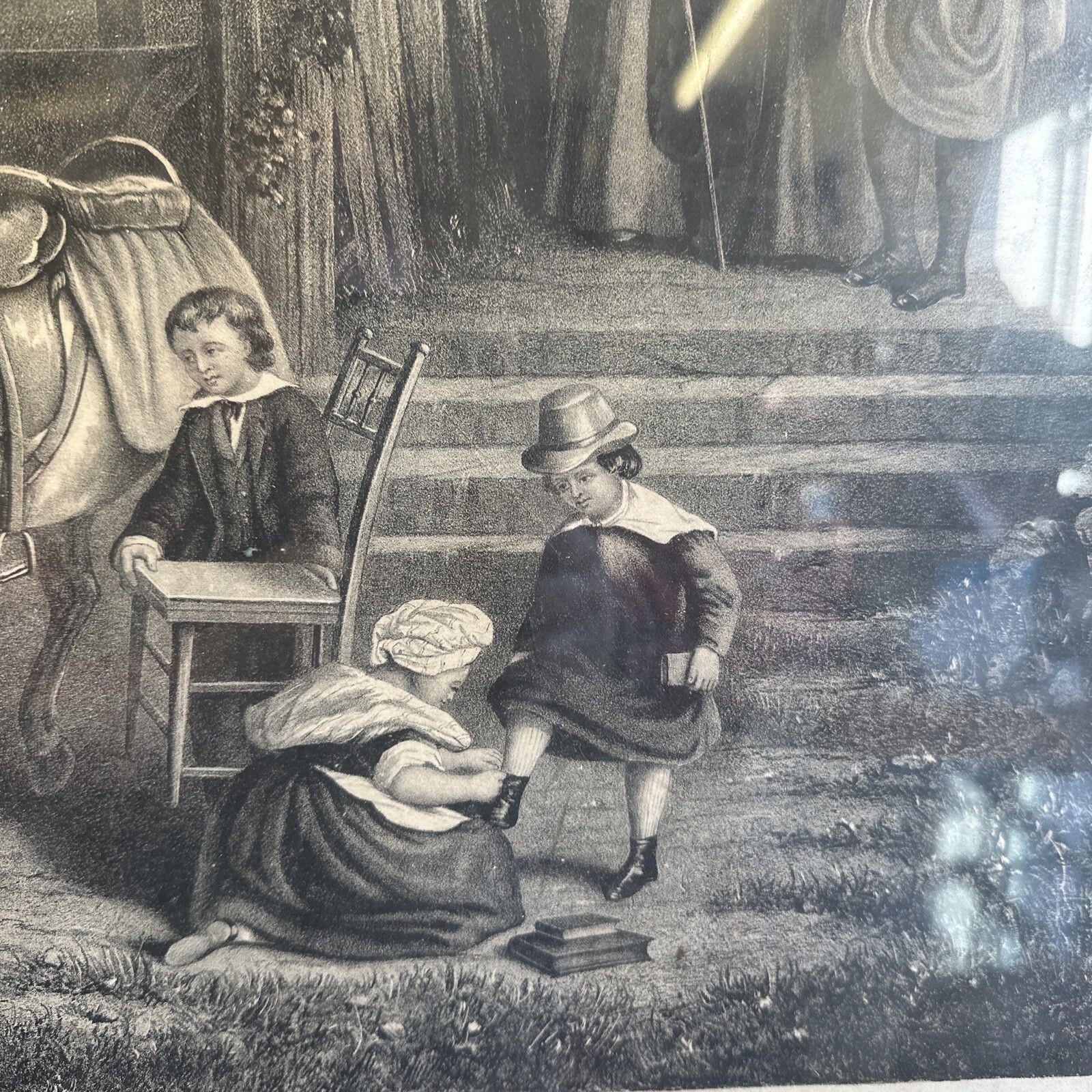 19th Century Engraving By S Lipschitz Bishopgate London “Sunday Morning” 72x60cm photo 95.0