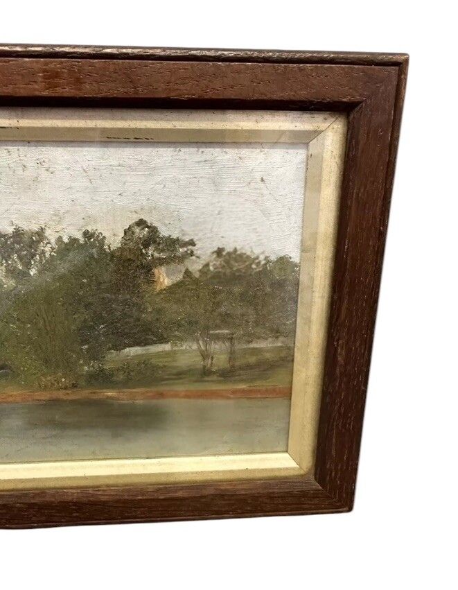 Oil On Board Landscape River Seascape Painting, Circa 1900’s photo 65.0