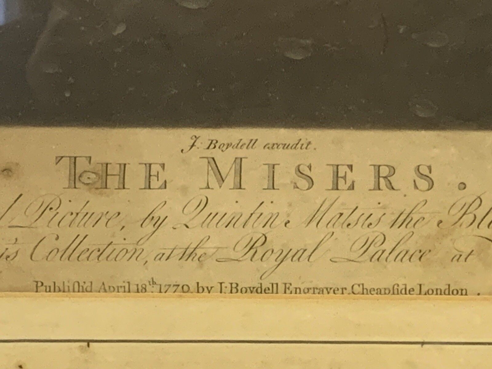 Antique 1770 Engraving J. Boydell The Misers. photo vinterior