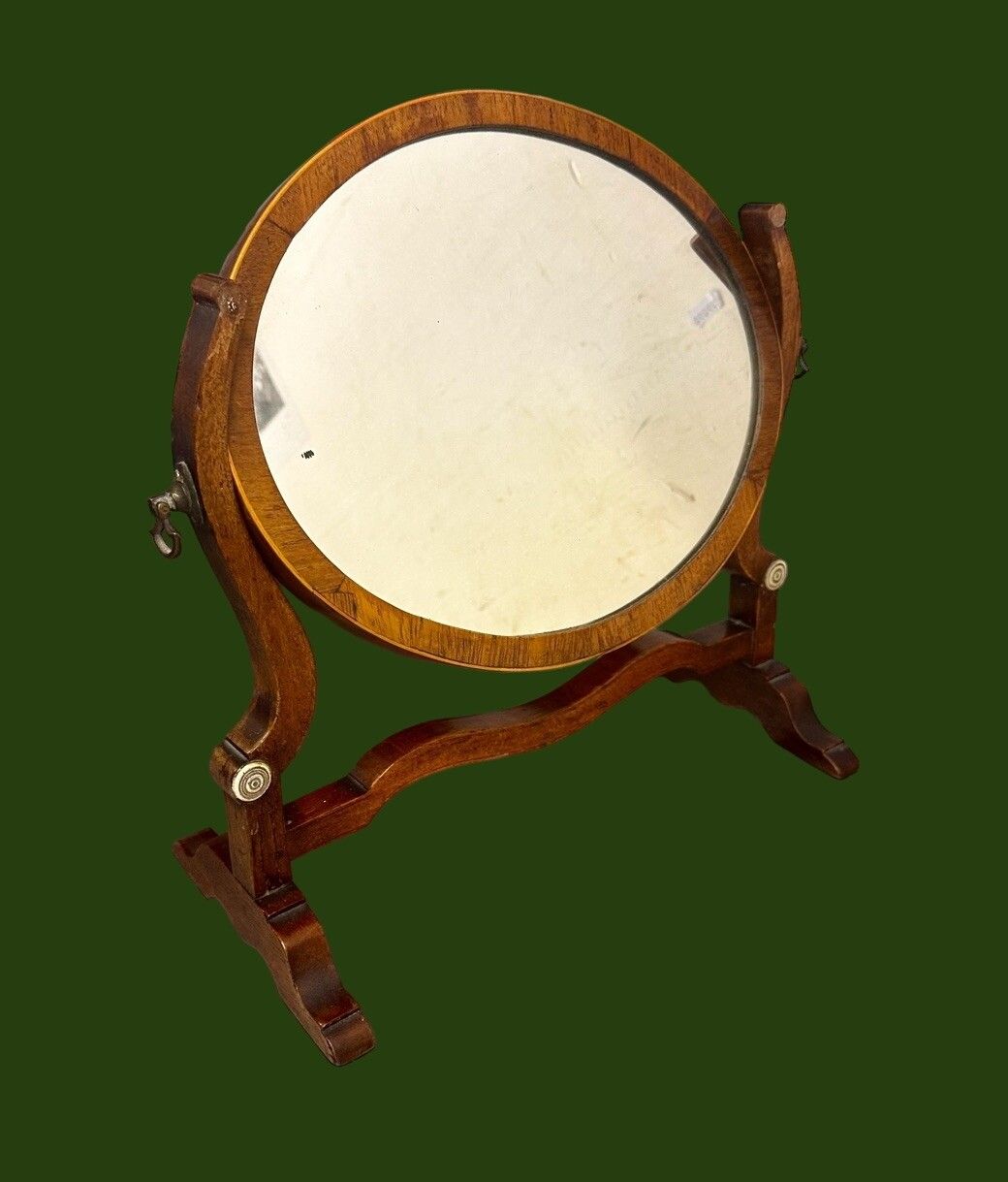 Antique 19th Small Attractive Tilting Wooden Wood Period Dressing Mirror photo furniture