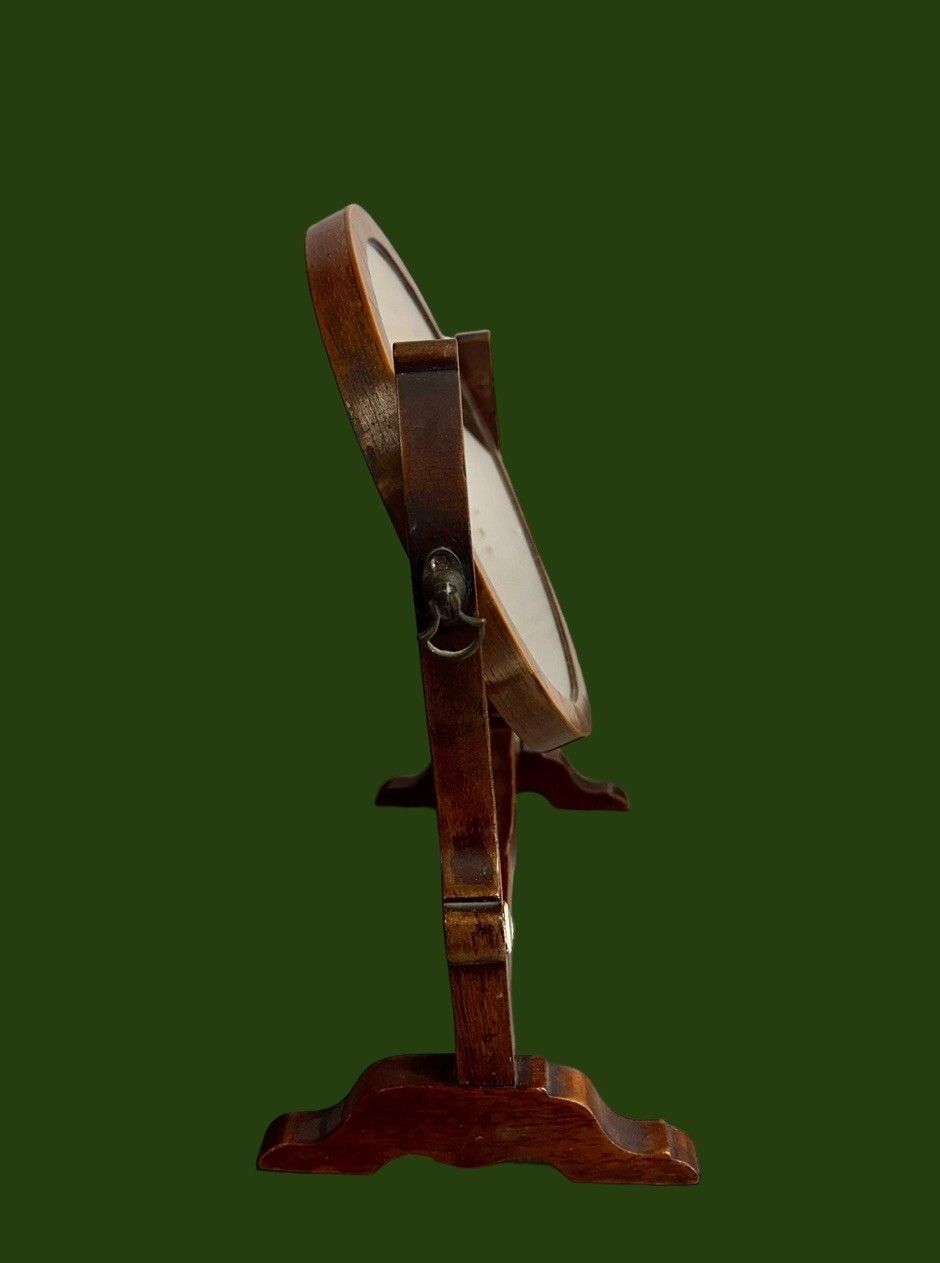 Antique 19th Small Attractive Tilting Wooden Wood Period Dressing Mirror photo for sale