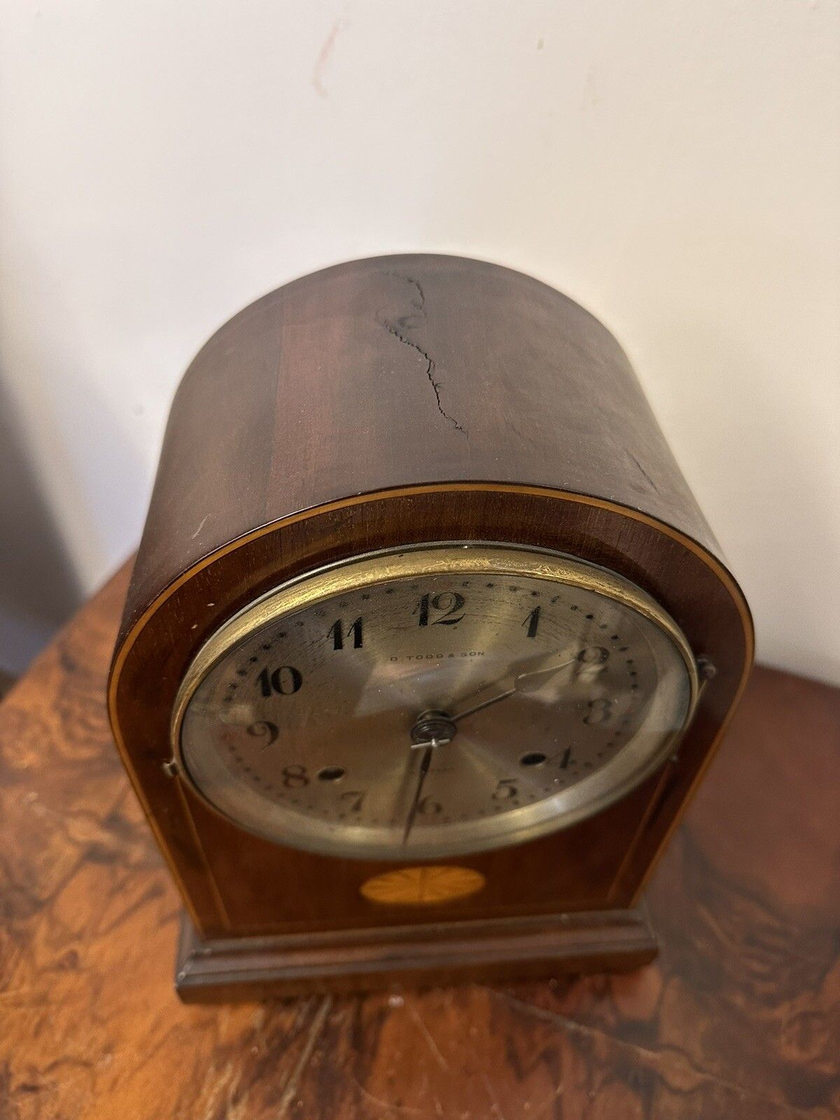 Home Decor Antique Edwardian Inlaid Glasgow Maker Mantel Clock  Todd & Son photo