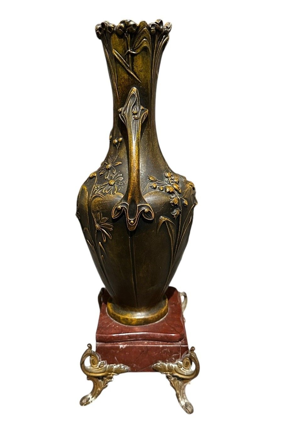 François Moreau (1832 1927), Jugendstil Vase / Art Nouveau Metal And Marble photo furniture