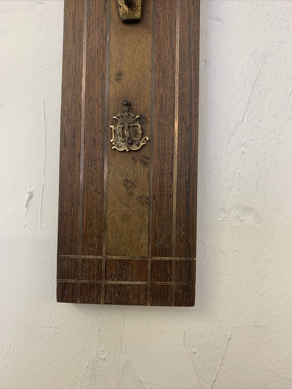 Antique French Oak Walnut And Brass Inlay Crucifix Fabulous Quality photo buy