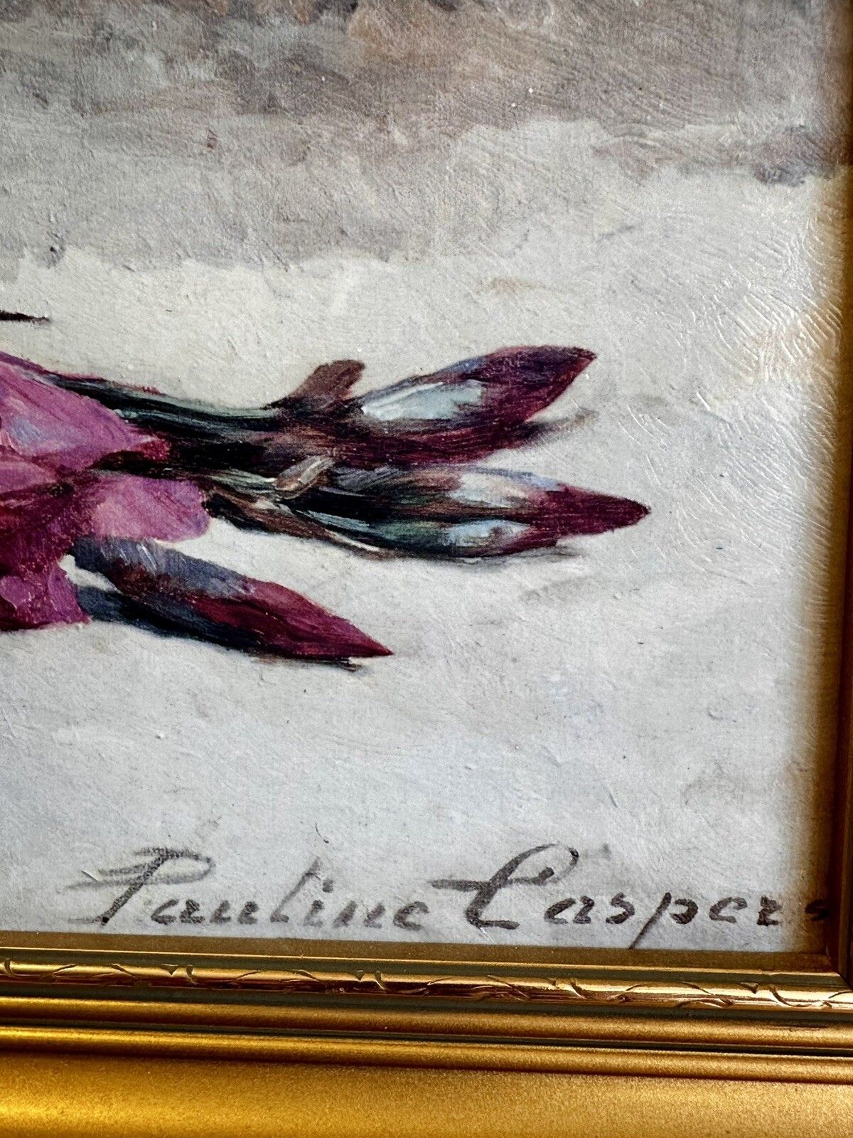 Vintage Pauline Caspers Large Framed Lithograph Textured Print  79cm By 64cm photo Art