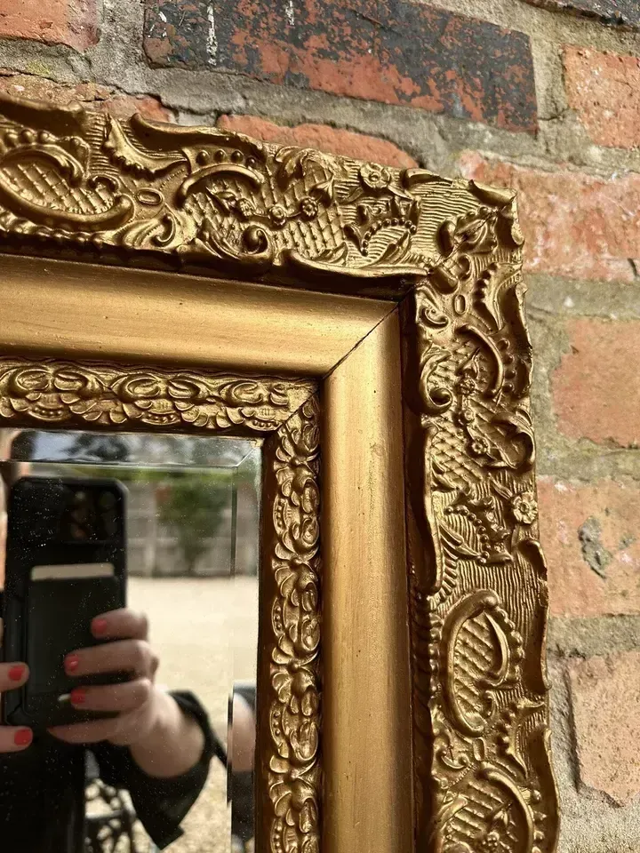 Exceptional Antique English 19th C Gilt Bevelled Mirror 80cm By 60￼Cm photo Home Decor