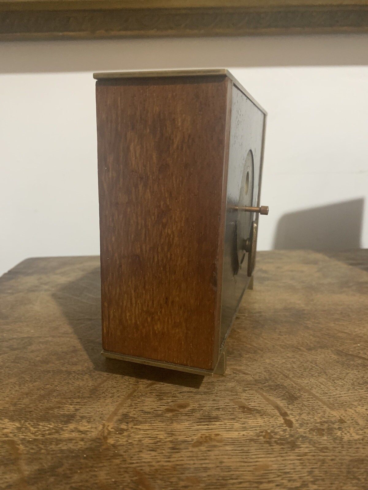 Vintage 60’a Stylish Mid Century German Clock By Bentima Teakwood And Brass photo 85.0