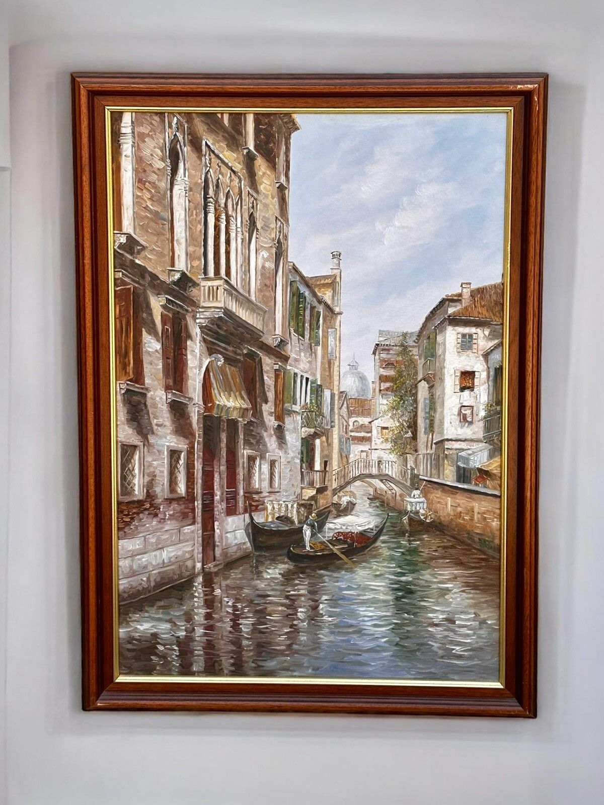 Mid Century 1970’s Original Oil On Canvas Italian Venice Scene  Fabulous 86x60cm