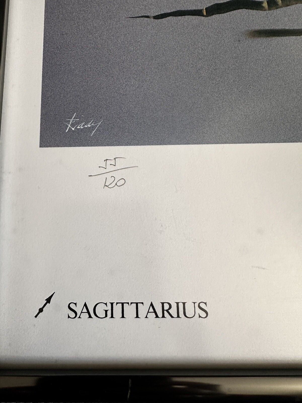 Vintage Signed Zodiac Sign Original Lithograph Yves Bady Sagittarius photo 60.0