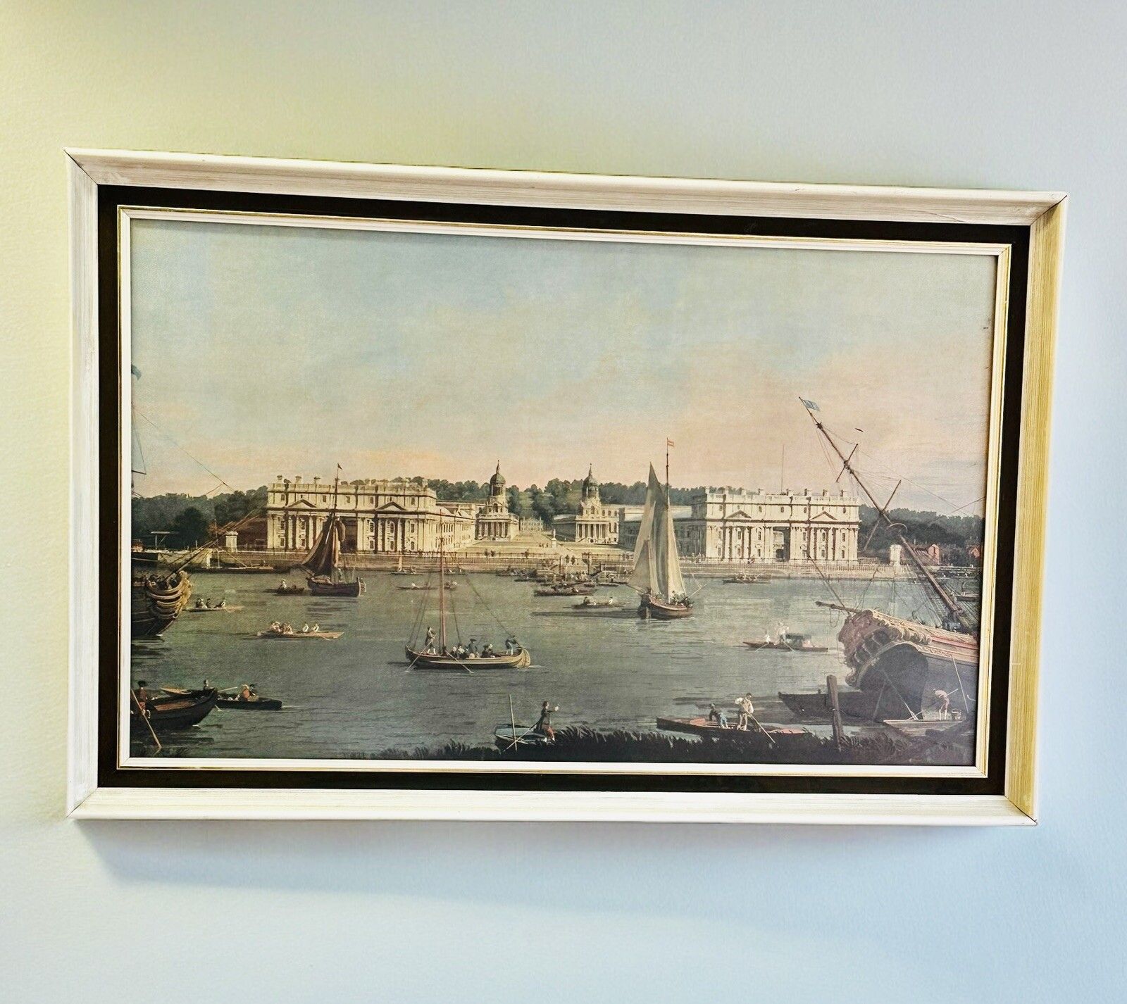 Greenwich Hospital From The North Bank Of The Thames  Canaletto Lithograph 76x50 photo furniture