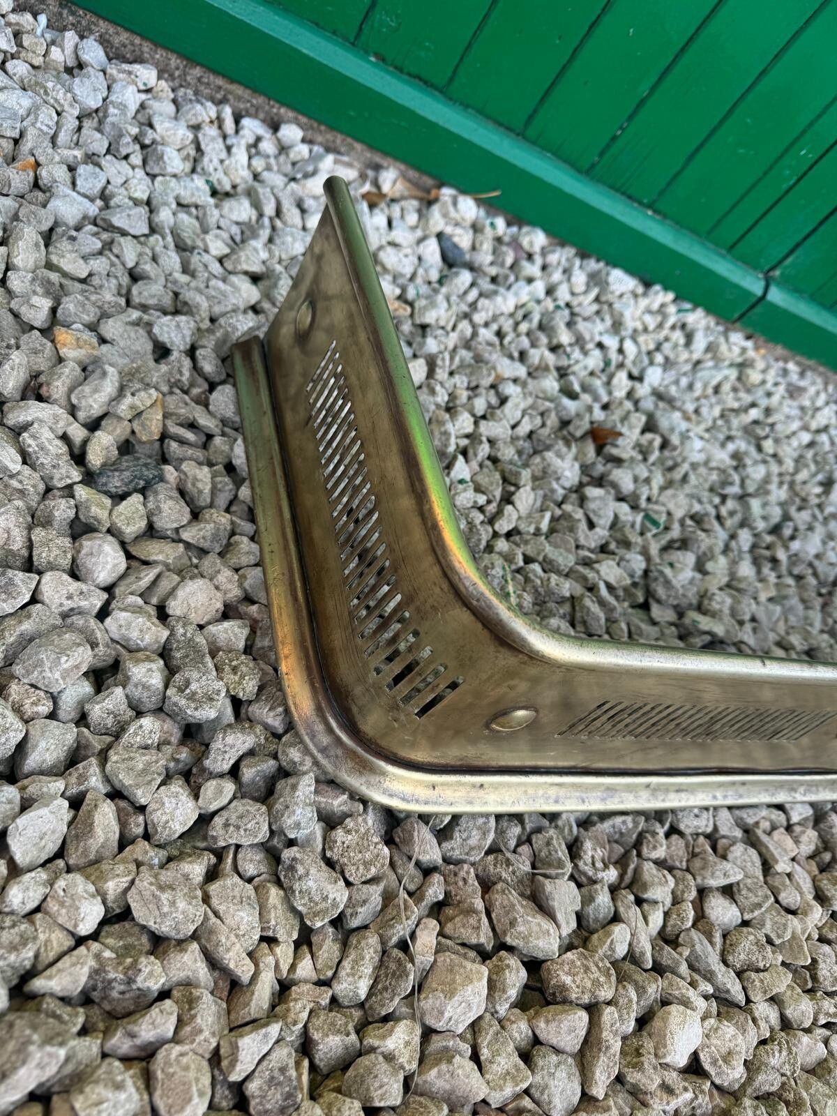 Georgian Style Pierced Brass Fireplace Fender C1900’s photo vinterior