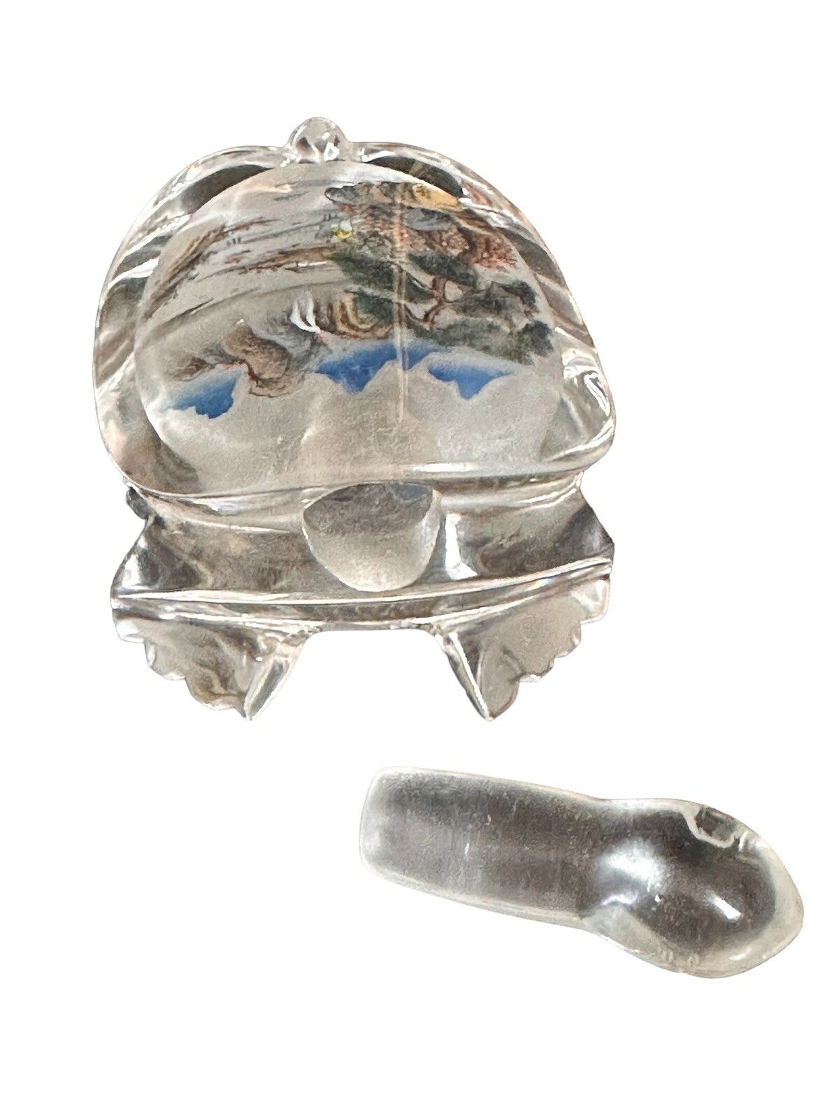 Oriental Reverse Glass Painting Snuff Perfume Bottle In The Form Of A Turtle photo Home Decor