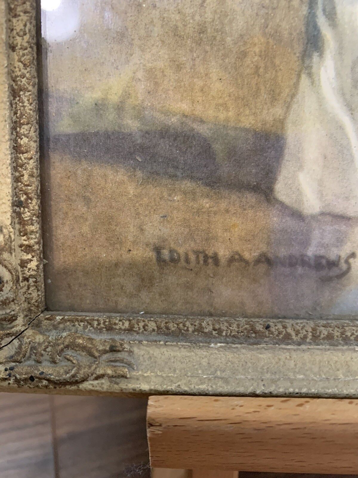Mid Century Original Framed Glazed Listed Artist Edith Andrews Still Life Print photo for sale
