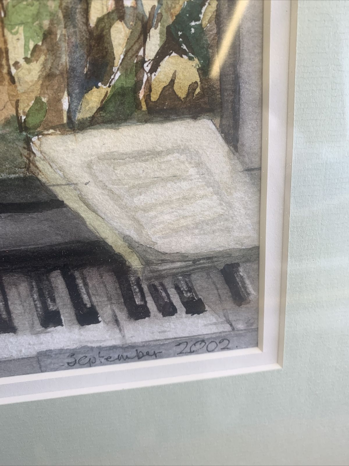 ￼ Original Watercolour Painting Musical / Keyboard Botanical Floral Scenes￼ photo Art