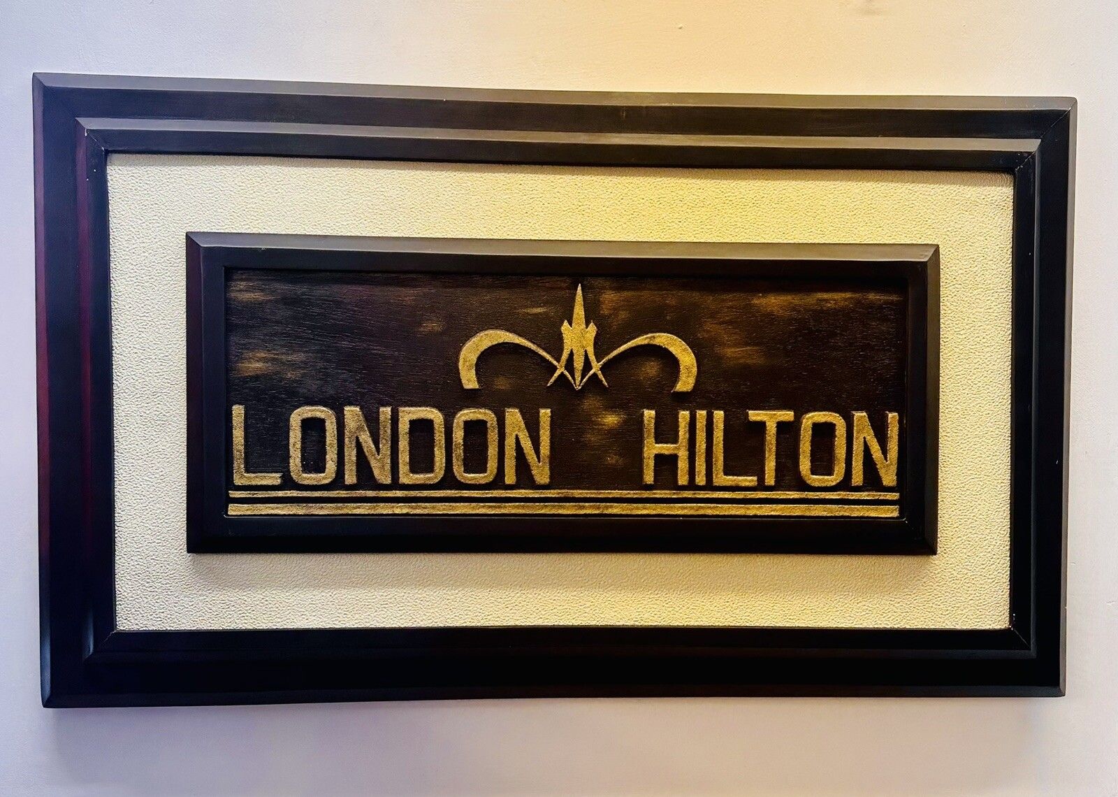 Vintage C1970’s London Hilton Hotel Wall Plaque  3ft