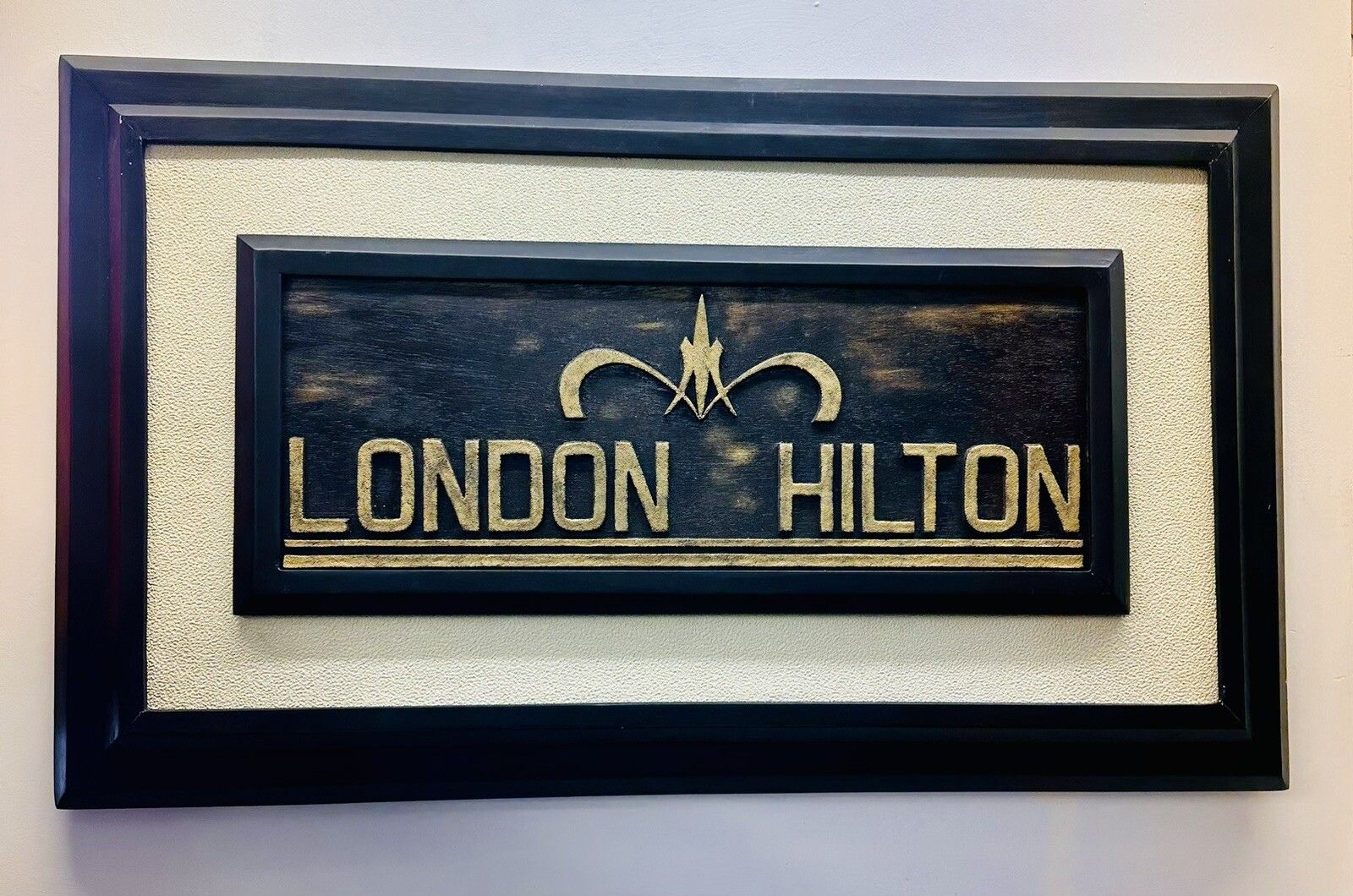 Vintage C1970’s London Hilton Hotel Wall Plaque  3ft photo furniture