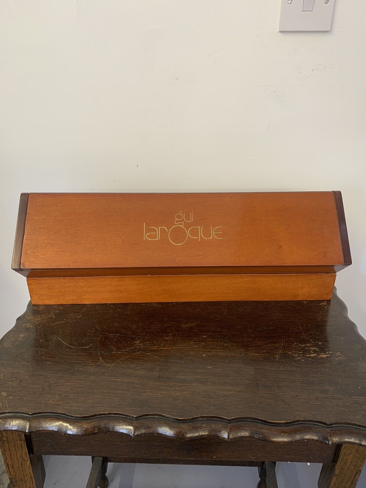 Original Wooden Luxury Gui Laroque  Watch Tie And Cuff Link Display Case photo vinterior