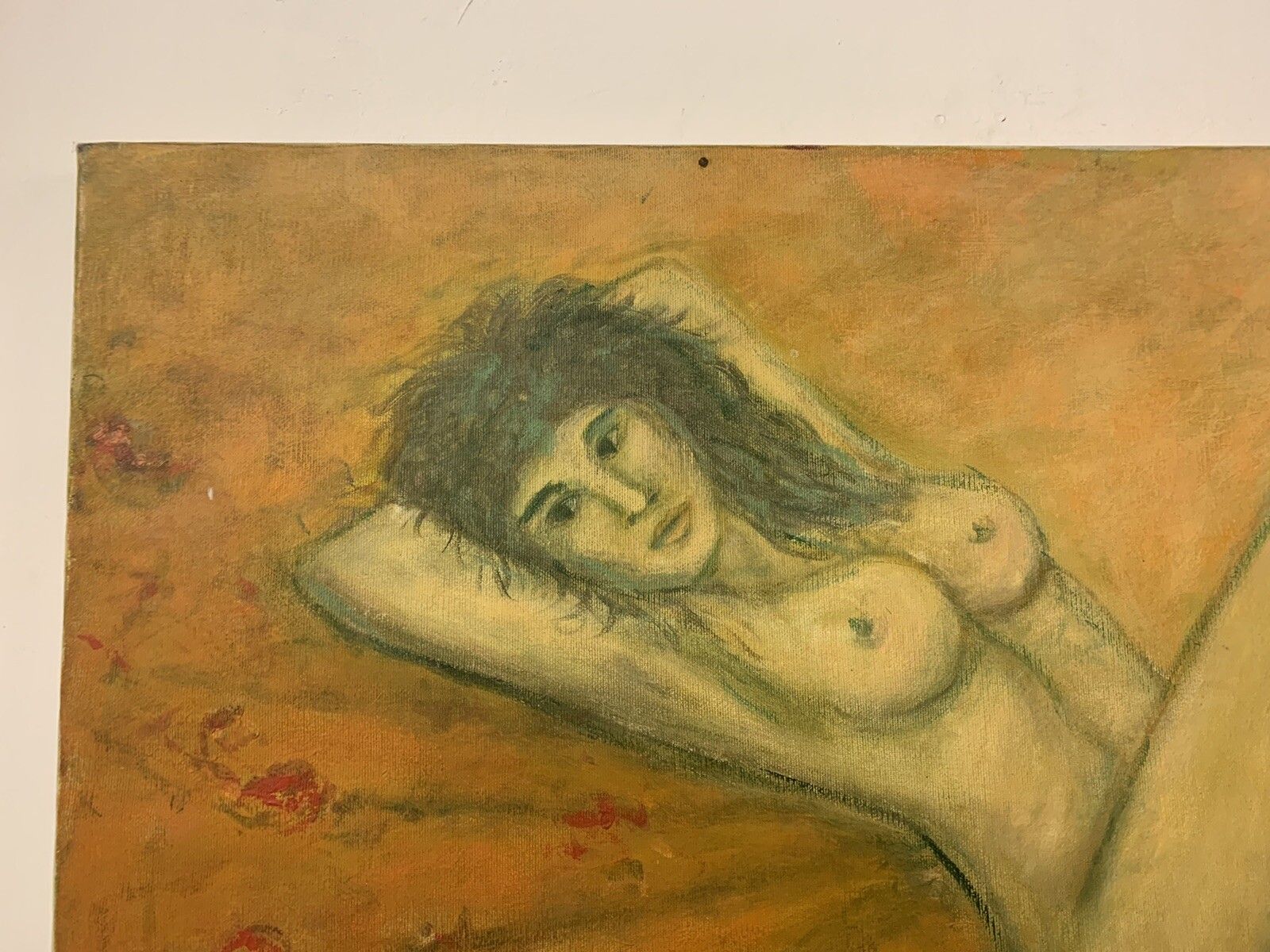 Mid Century Erotica Mood Oil On Canvas Painting Signed By Artist￼￼ photo for sale