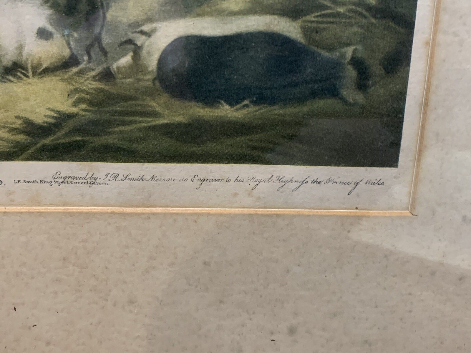 Milk Maid Mezzotint George Morland's" (1800’s) Print  Coloured Original Frame photo vinterior
