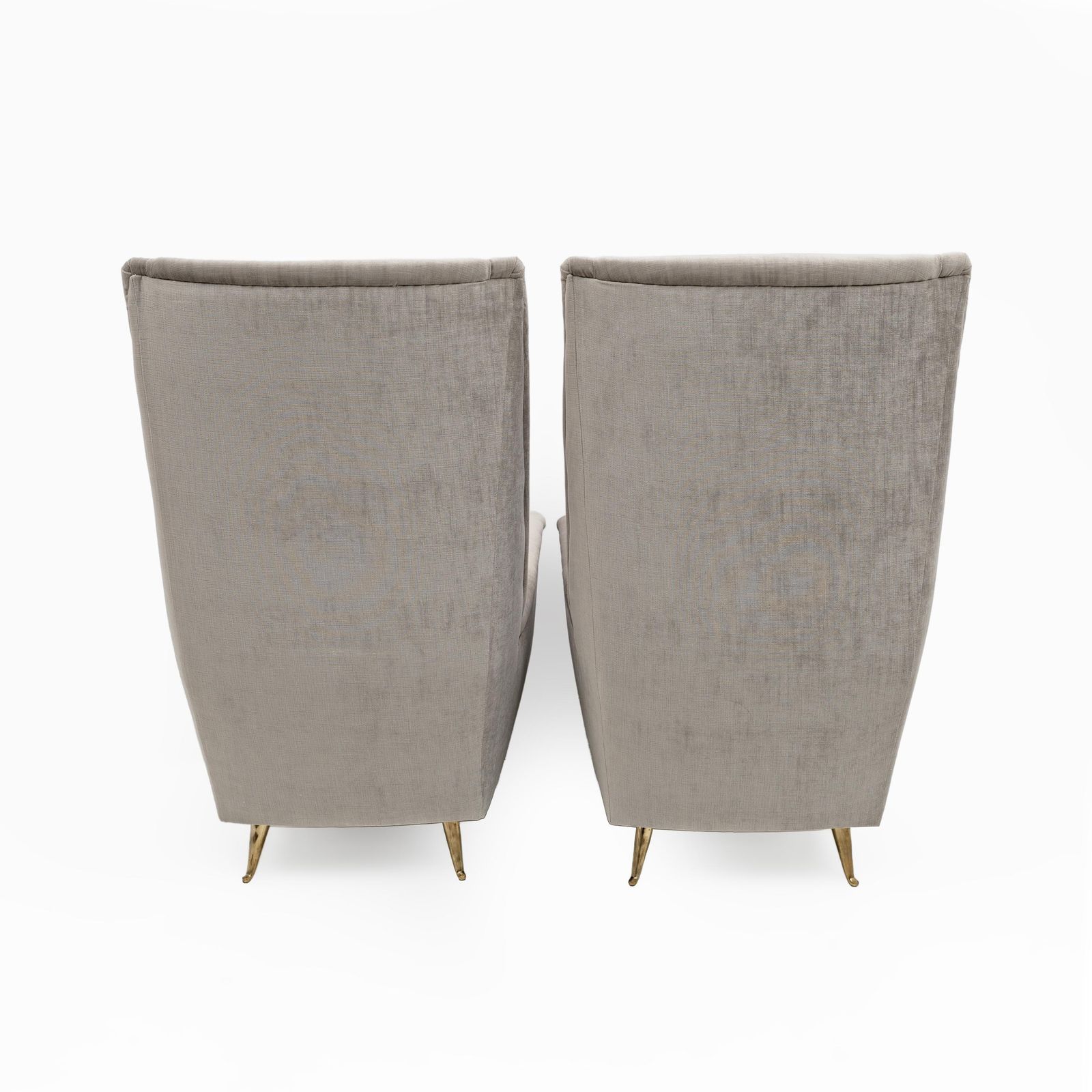 photo furniture Pair Of Gio Ponti Mid Century Modern Velvet High Back Armchairs By Isa, 1950s