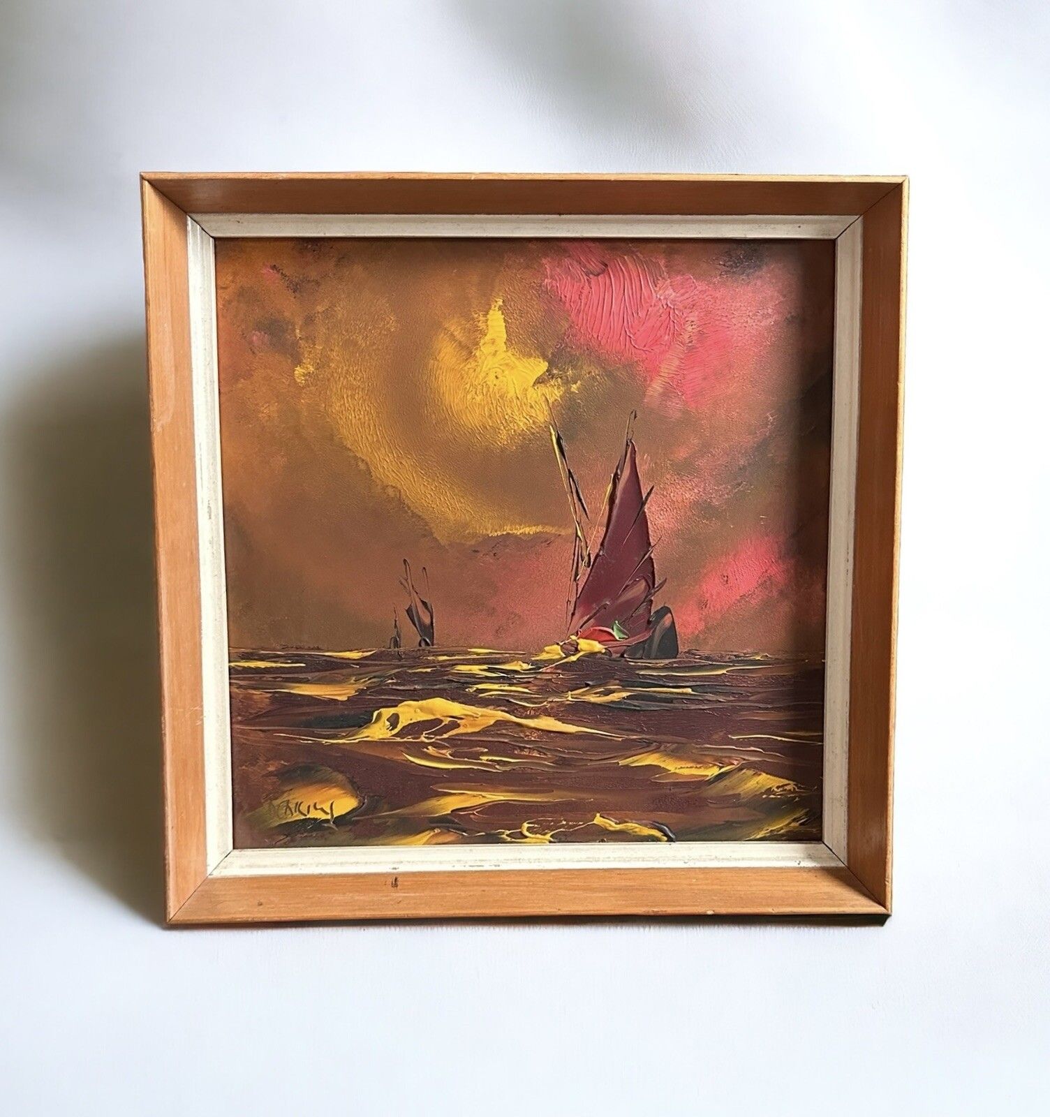 Signed George Richard Deakins (1911 1981) Framed Oil Painting Seascape Maritime