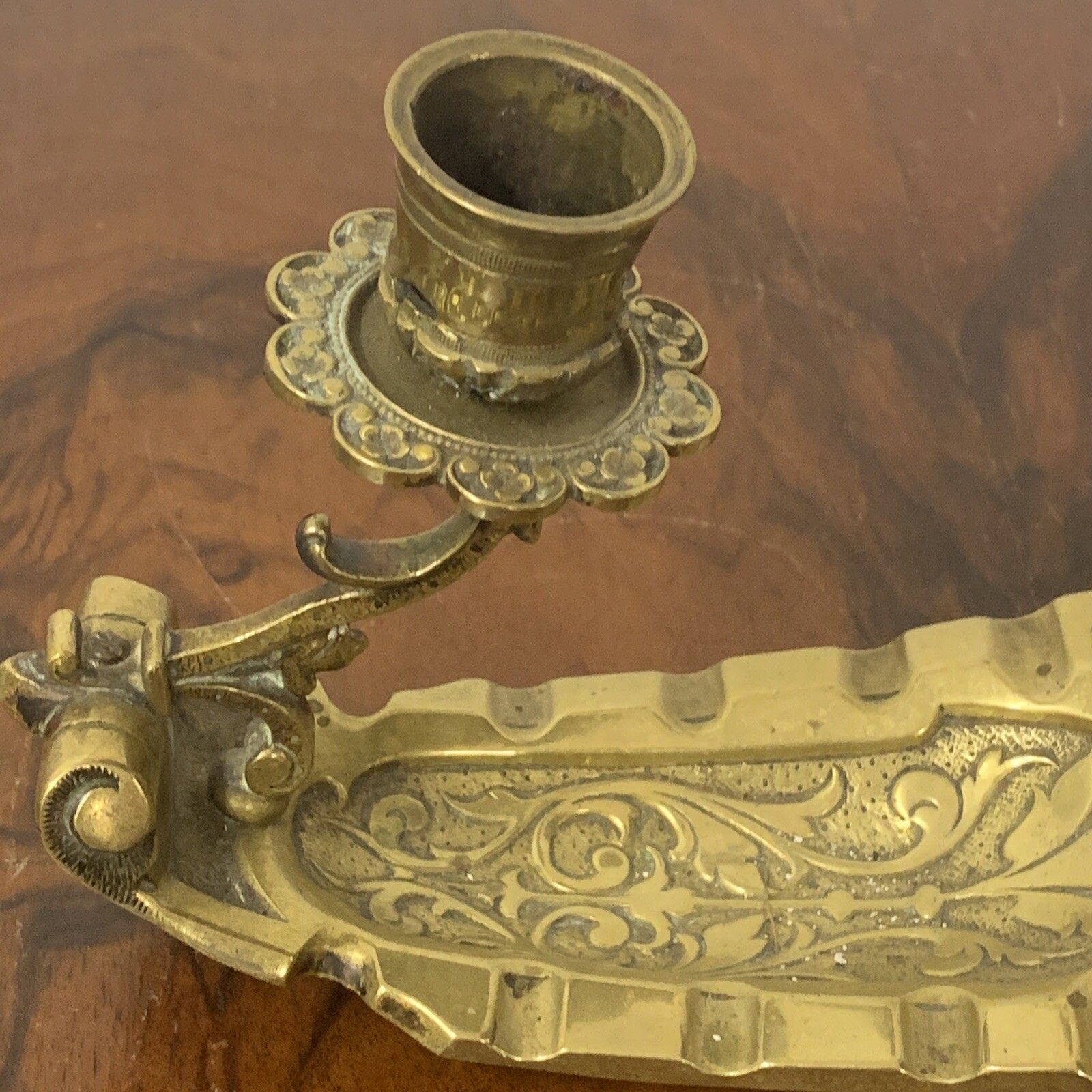 Antique Art Nouveau Candle Chamber Stick Inkstand Desk Prop  Gorgeous￼ photo 95.0