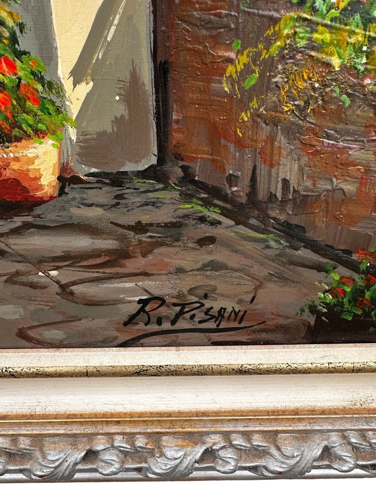 Amalfi Coast Landscape Seascape Bay Of Capri Large '70s Oil Painting 96cm Length photo buy