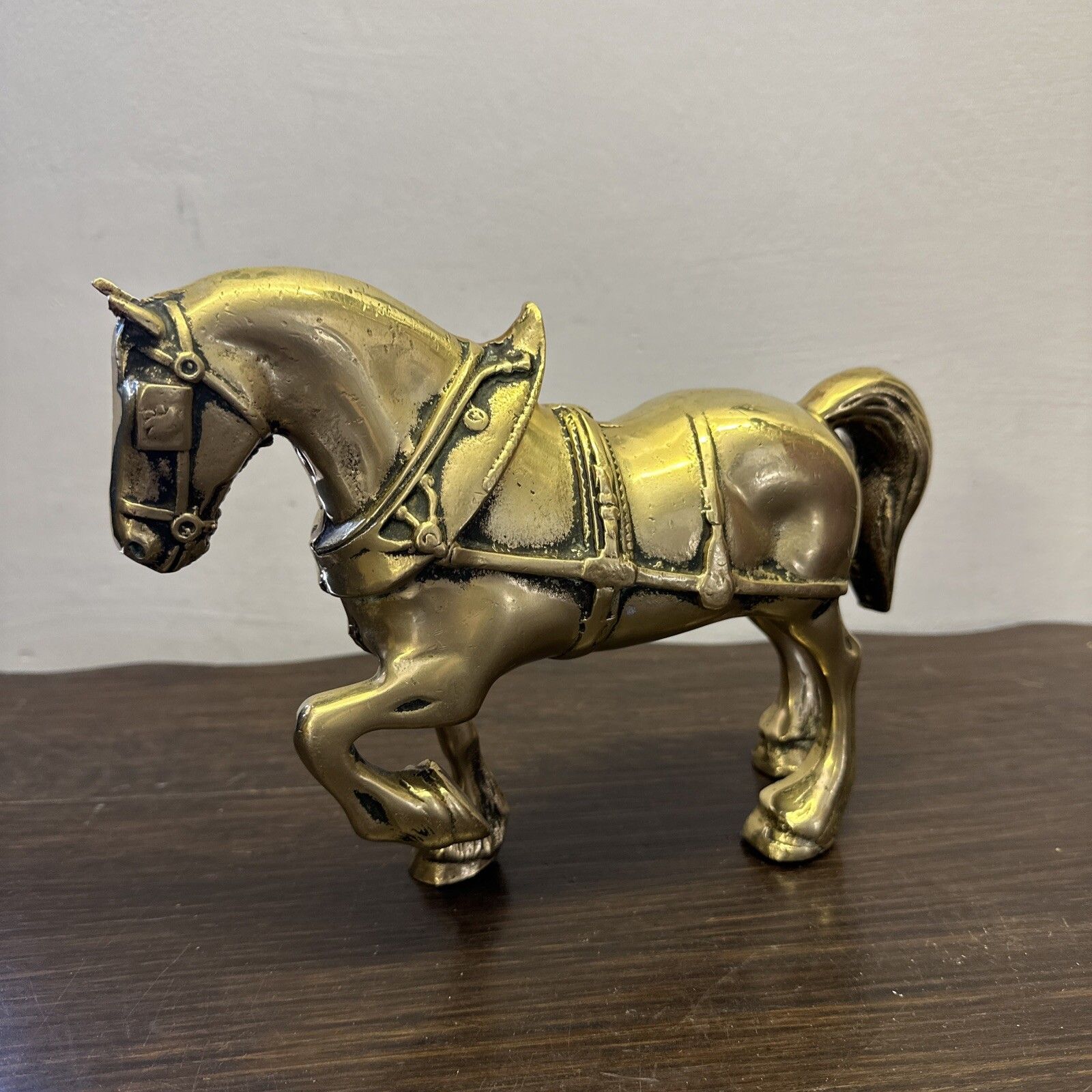 Antique Brass Horse Statue Figure Figurine Sculpture 2.540kg