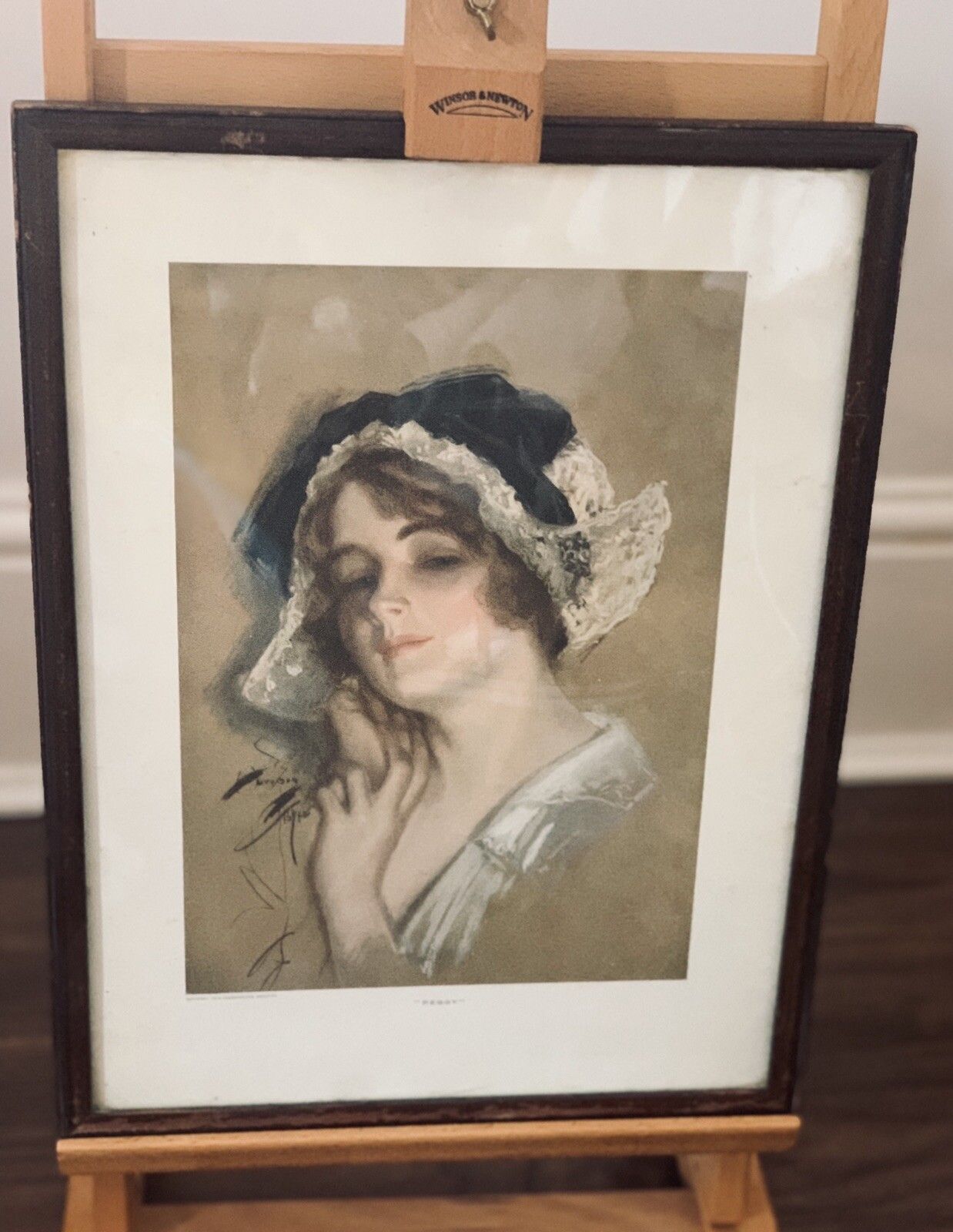 Original Cosmopolitan Print 1915 Harrison Fisher “Peggy” Framed And Glazed
