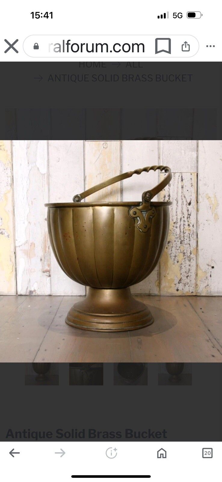 Antique Large Brass Bucket Wine Champagne Logs / Coal Country House Interior photo vinterior