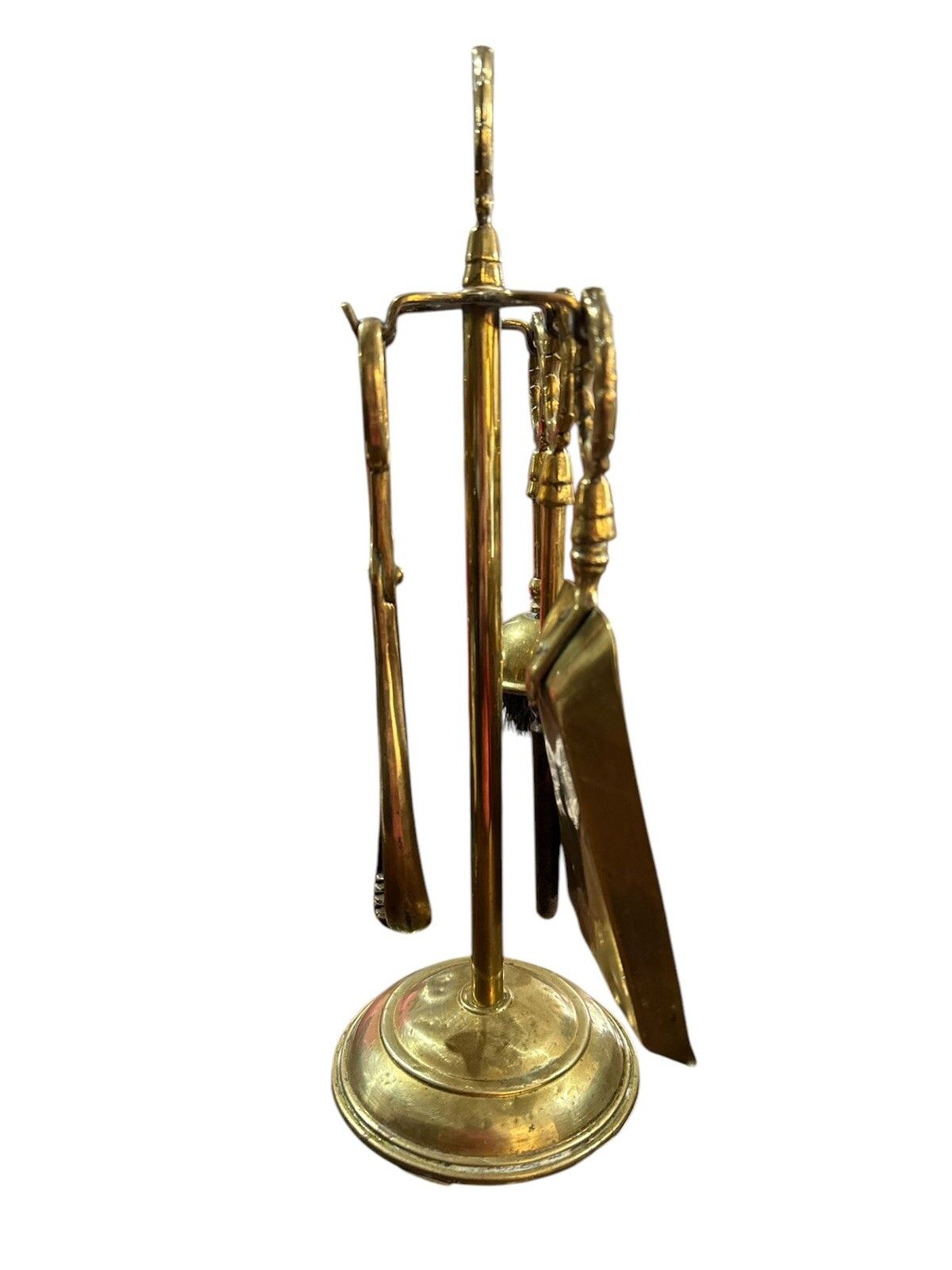 1930s Brass Fireplace Companion Tool Set photo 65.0