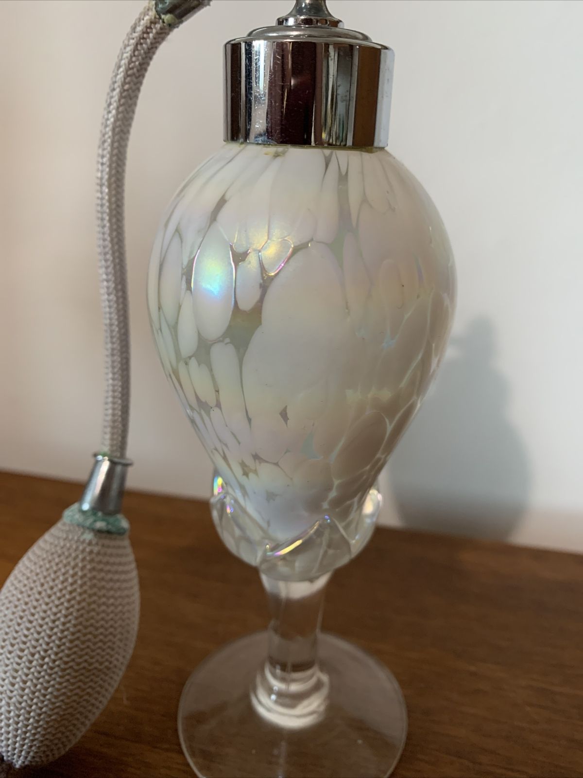 Vtg Art Glass Perfume And Atomiser Bottle Gorgeous photo vinterior