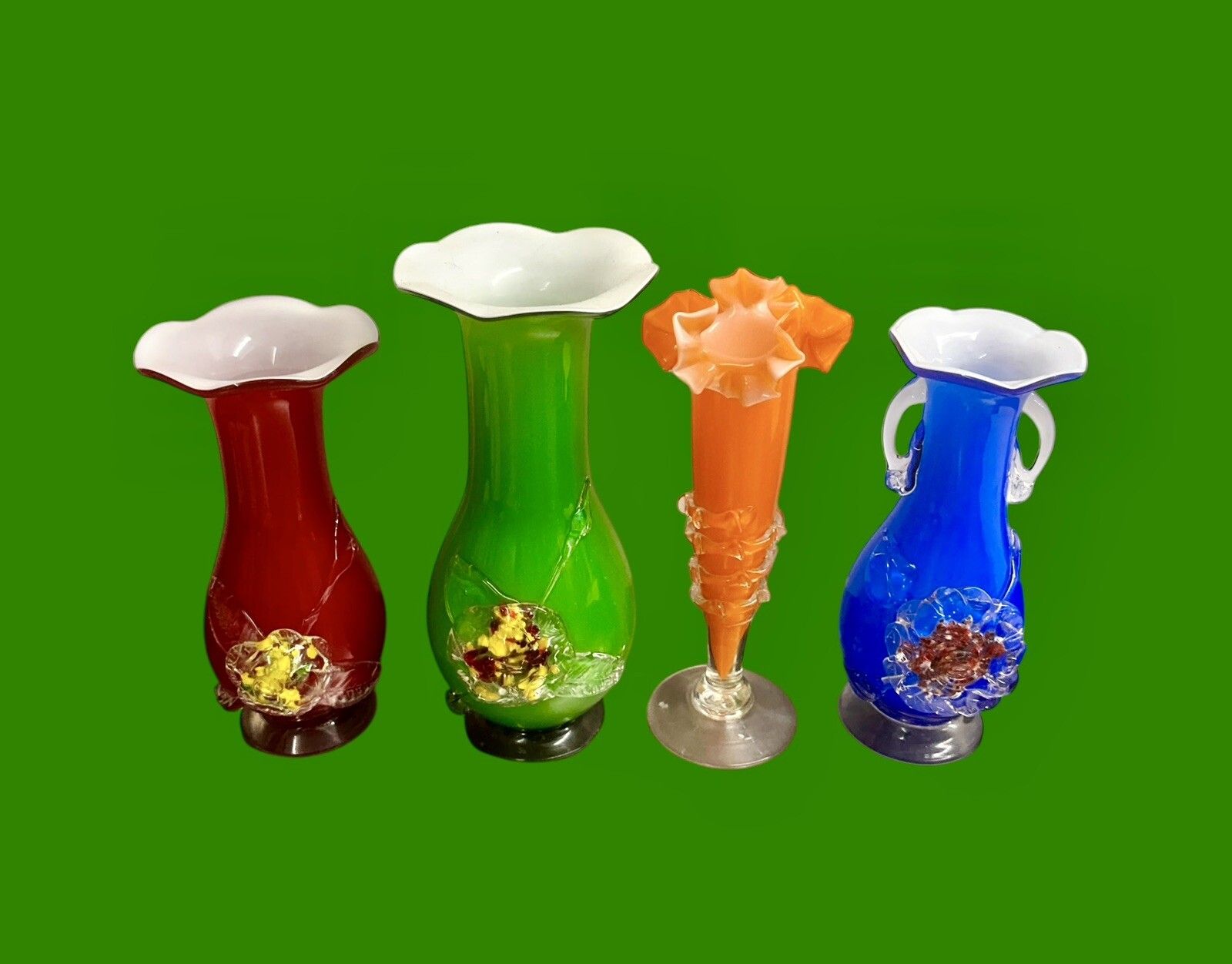 Mid Century Italian Coloured Glass Vase Collection  Pontil Mark  Interior Design photo furniture