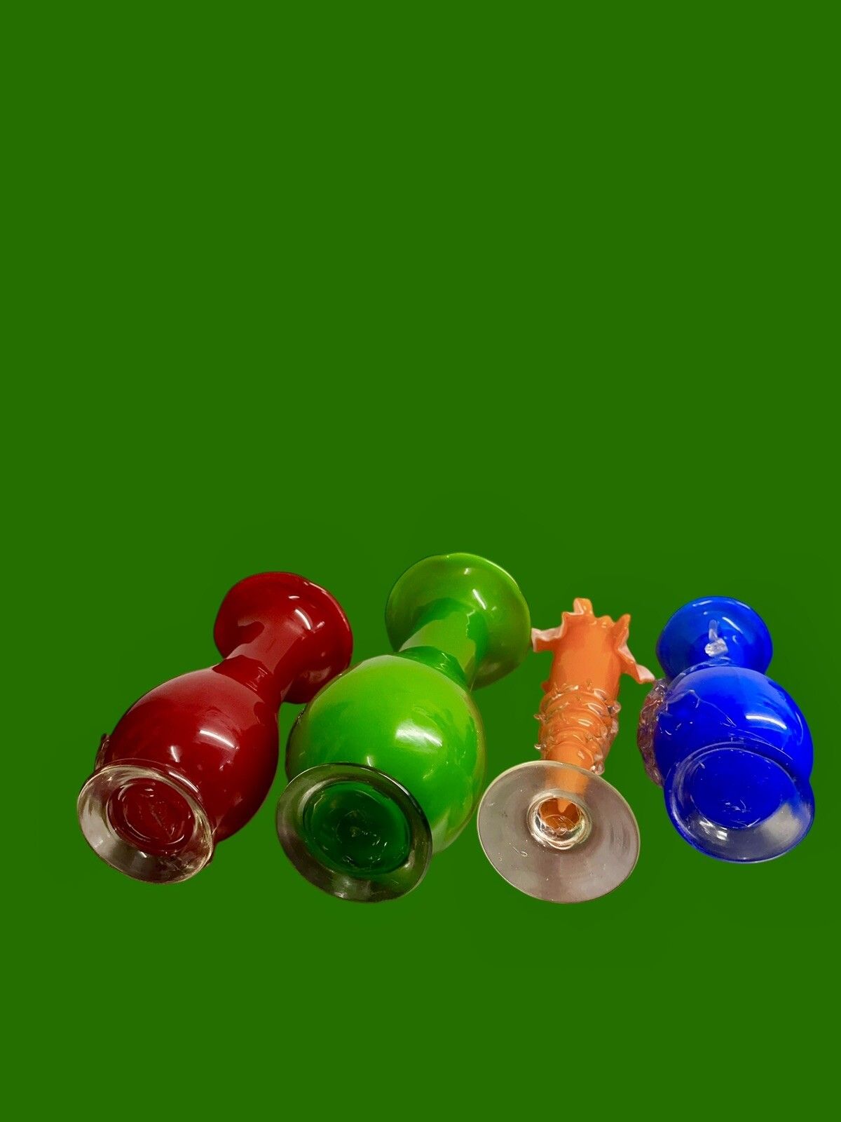 Mid Century Italian Coloured Glass Vase Collection  Pontil Mark  Interior Design photo Home Decor