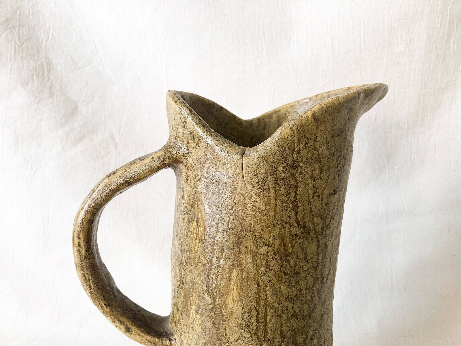 Killer Handmade Pottery Pitcher. Earthenware Irregular Water Jug. Primitive Pottery Carafe. Rustic Ceramic Tableware, Drinkware, Homeware. photo vinterior