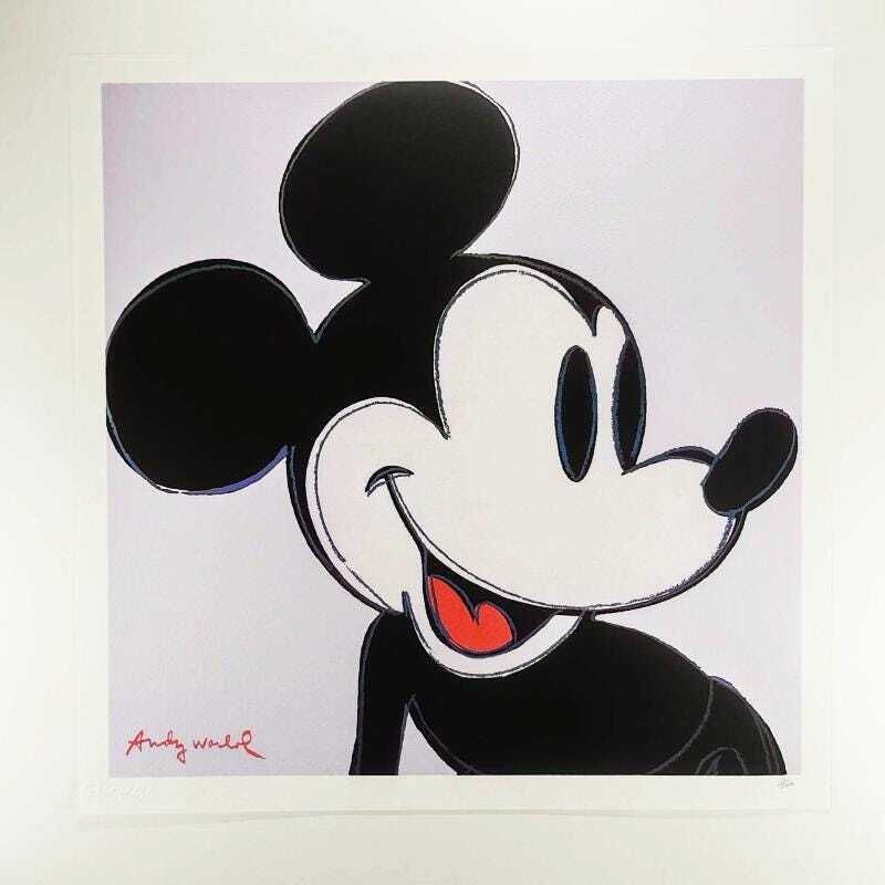 1980s Andy Warhol "Mickey Mouse" Classic   Limited Edition Lithograph By Cmoa photo furniture