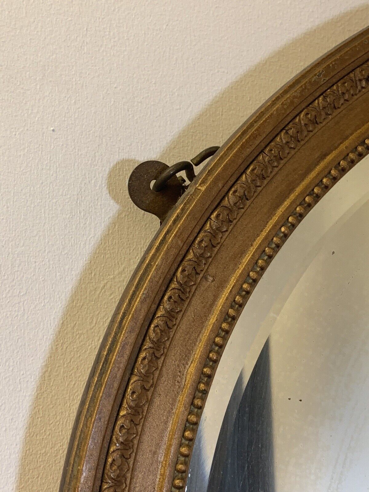Gorgeous Antique Victorian Gold Bevelled Glass Oval Wall Mirror 60cm By 47cm ￼ photo Home Decor
