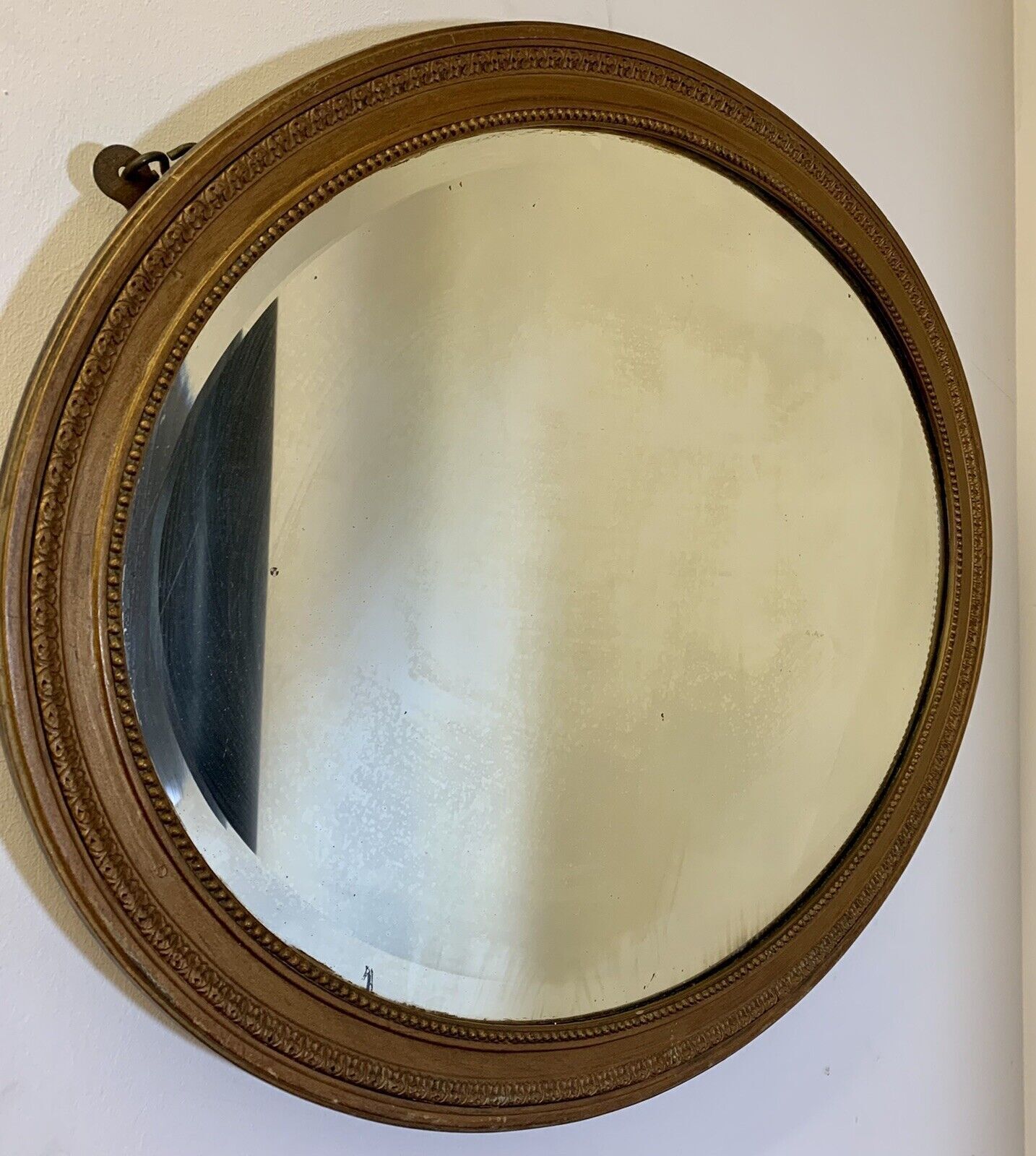 Gorgeous Antique Victorian Gold Bevelled Glass Oval Wall Mirror 60cm By 47cm ￼ photo 115.0