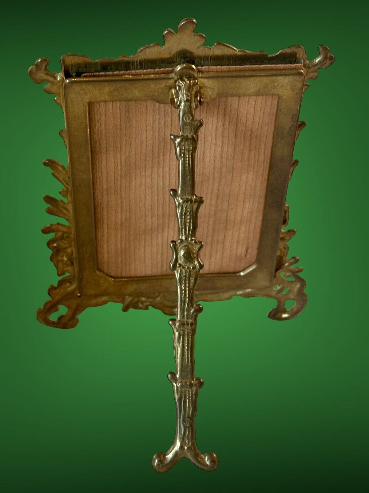 Old Ornate Baroque Style Brass Photo Frame On Easel Stand And Glazed photo furniture