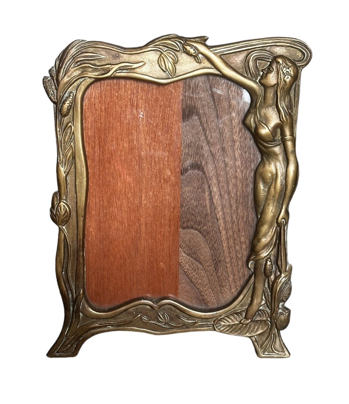 Heavy Solid Brass Art Nouveau Style Large Photo Easel Frame 26cm By 20cm photo furniture