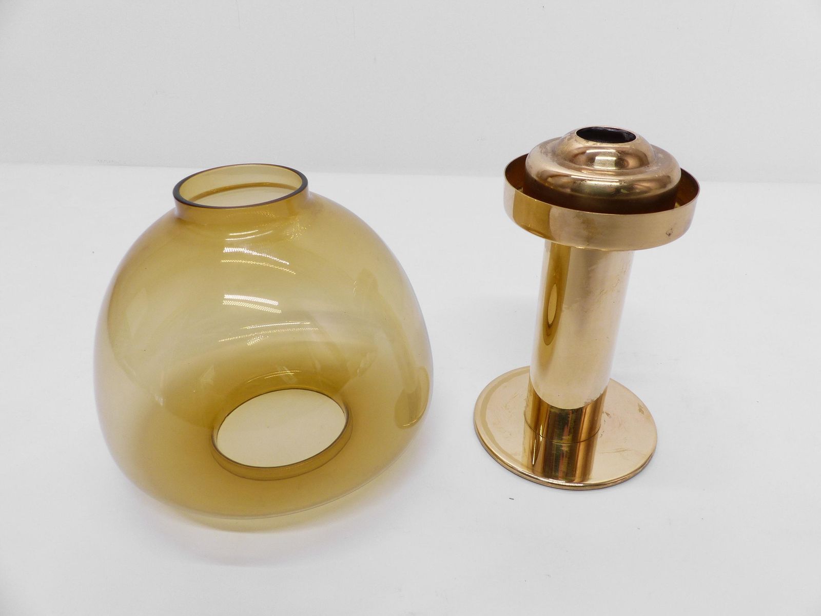 Hans Agne Jakobsson Claudia Scandinavian Candle Holder Honey Yellow L10227 1960 photo 415.0