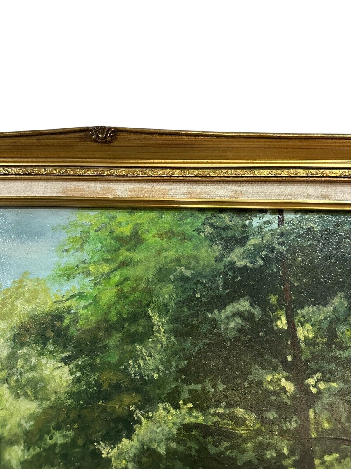 Mid Century Signed Oil On Canvas   Landscape Sheep Scene   90cm By 65cm photo vinterior
