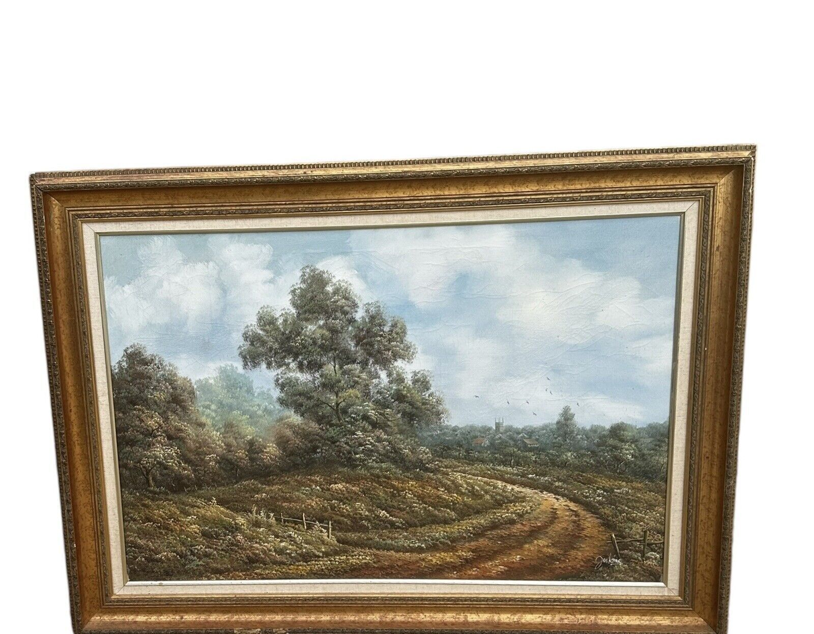 Mid Century R. H. Jenkins Oil On Canvas   Landscape Scene  110cm
